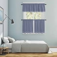 thumbnail image 5 of Farmhouse Navy Blue White Striped Kitchen Curtains Sets for Windows 36 Inch Length, Modern Stripes Rod Pocket Window Treatments Tier Curtains and Valances Set for Bedroom/Bathroom, 5 of 8
