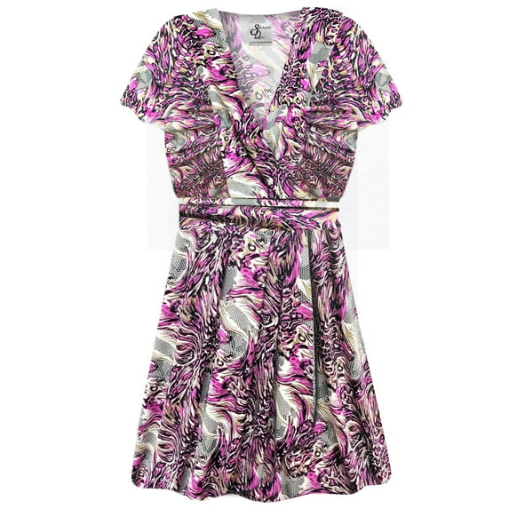 Plus size 6x Tall Women Top Purple Dewdrop Magic Babydoll Short Sleeve