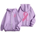 thumbnail image 5 of Breast Cancer Awareness Hoodie 2025 Long Sleeve Zip Up Hooded Sweatshirt with Pockets Pullover Hoodies for Women, 5 of 6