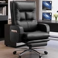 thumbnail image 3 of Swivel Genuine Leather Office Chairs Lunch Breaks High End Swivel Chairs Business Office Cowhide 컴퓨터의자 Furniture Room Office My Lux Decor Round, 3 of 30