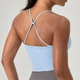 thumbnail image 4 of Tank Tops for Women,Butterluxe Y Back Longline Sports Bra Spaghetti Strap Racerback Padded Yoga Workout Crop Tank Top,Camisole Tops for Women,Light Blue,XL, 4 of 4