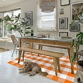thumbnail image 4 of HearthHarmony Buffalo Plaid Rug 3x5 Ft Orange and White Checke Orange Rug Halloween Fall Door Mat Woven Cotton Washable Area Rugs Door Mat Outdoor Entrance for Front Porch Entryway Fall Farmhouse, 4 of 17