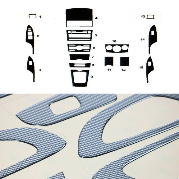 Carbon Look Dashboard Console Trim Kit for Toyota Corolla 2009-2013 15 Pcs