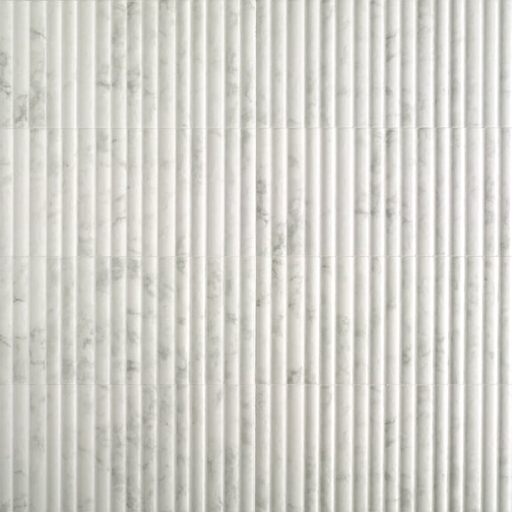 The Tile Life Oro Fluted 4" x 4" Marble Satin Ceramic Tile Sample