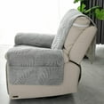 thumbnail image 5 of Yumcute Palm Leaves Velvet Plush Quilted Recliner Chair Cover Anti-Slip Super Soft Furniture Protector with Elastic Straps for Kids, Dogs, Pets Light Gray 24in, 5 of 13