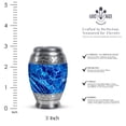 thumbnail image 2 of MUKTIVE Abstract Cremation Urns for Human Ashes Adult Men - Blue Memorial Urn for Ashes for Women - Large Funeral Urns for Adult Male - Burial Combo Urn for Loss of Parents (1 Large, 4 Keepsake), 2 of 7