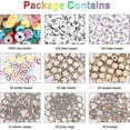 thumbnail image 4 of 9600 Clay Beads For Jewelry Making Kit, 96 Colors Spaced Black Stone Beads Flat Round Polymer Clay Beads With Letter Beads Smiley Beads And Elastic St, 4 of 5