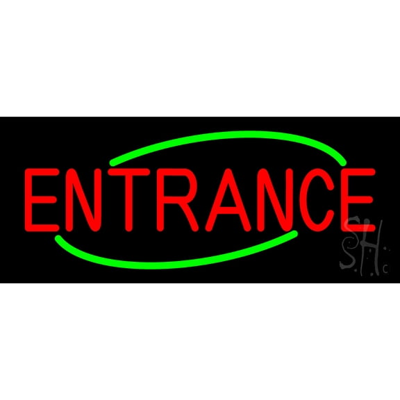Entrance LED Neon Sign 10 x 24 - inches, Clear Edge Cut Acrylic Backing, with Dimmer - Bright and Premium built indoor LED Neon Sign for Bar decor.