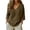 Green, variant on Women's 3/4 Sleeve Blouse V Neck Solid Color Cotton and Linen/Wash Water Soft Basic Tees Work Blouses Summer Casual Loose Tops Brown 5Xl