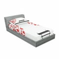 thumbnail image 3 of Ambesonne Tree Fitted Sheet & Pillow Sham Set, Heart Romance Love Art, Full, Black Red White, 3 of 3