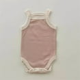 thumbnail image 2 of Gibobby Mamelucos para bebe niña Bebé recién nacido infantil niñas niños algodón verano Color bloque sin mangas ropa(Rosa, 6-12 Meses), 2 of 3