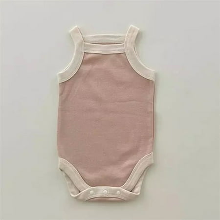 

Baby Girls Boys Cotton Summer Color Block Sleeveless Romper Bodysuit Clothes