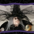 thumbnail image 3 of Halloween Small Witch Toy Trickery Prop 11 Inch Tree Topper Witch  Black, 3 of 8