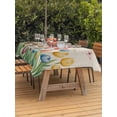 thumbnail image 3 of Outdoor Tablecloths with Umbrella Hole & Zipper, Watercolor Tulips Rectangle Tablecloth 60x120 Inch, Spring Flowers Butterflies Leaves Beige Waterproof Table Cloth, Patio/Pool/Picnic Table Covers, 3 of 8