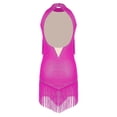 thumbnail image 4 of iefiel Robe de Danse Latine à Franges pour Femmes Cha Cha Tango Salsa Samba Rumba Robe de Danse Rose Vif TG, 4 of 4
