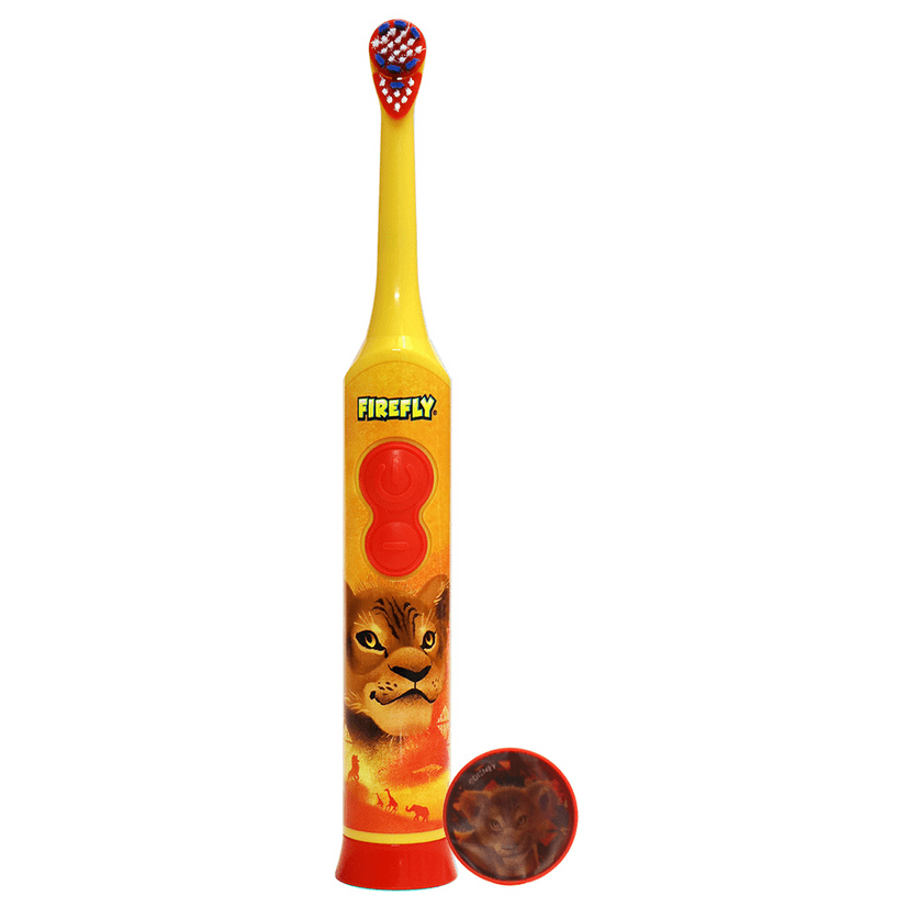 Firefly Clean n Protect lion king power toothbrush with antibacterial cover