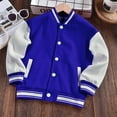 thumbnail image 2 of JAHH Boys and Girls Spring and Fall Fashionable Baseball Jacket Spring Boys Girls Varsity Baseball Jacket Zip Up Bomber Jacket Thin(7-8 Years,Blue), 2 of 4