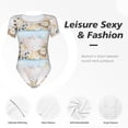 thumbnail image 6 of Uemuo Cute Animals Pattern Women's One Piece Short Sleeve Swimsuit Rash Guard Surfing Modest Quick-drying Swimsuit Beach Essentials-XX-Large, 6 of 9