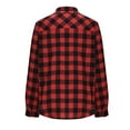 thumbnail image 4 of Women's Plaid Flannel Shirt Long Sleeve Button Down Collared Blouse Lightweight Soft Brushed Cotton Top for Fall Casual Work or Layered Outfits, 4 of 5