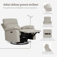 thumbnail image 5 of Evolur Asher Deluxe Power Recline Glider, Extra-Wide Nursery Recliner Chair with Adjustable Power Headrest, 275° Swivel, USB-A & USB-C Charging Ports, Ergonomic Lumbar Support, FSC Certified, Beige, 5 of 8