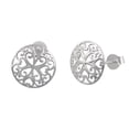 thumbnail image 1 of Aretes Redondos Grandes de Corazón con Filigrana Boho para Mujer en Plata Esterlina, 1 of 1