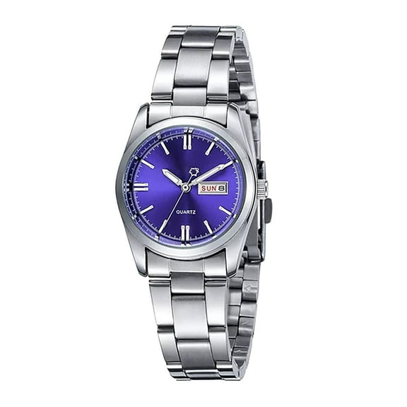 Rskk Ladies Waterproof Calendar Watch Women Watches Ladies Quartz Clocks Watch Women Stainless Steel Date Gift Dial Women Analog Watch with Stainless Steel Expansion Band