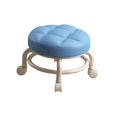 thumbnail image 3 of Asiento de rodillo bajo Reposapiés Sofá giratorio portátil de 360 grados Taburete de té Taburete con ruedas Asiento para dormitorio interior Sala de Azul oscuro Soledad Asiento de ruedas, 3 of 10