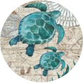 thumbnail image 2 of Sea Turtle Tablecloth with Elastic Edge, Round Table Cloth Ocean Theme Washable Reusable Table Cover for Kitchen Dining Party Picnic, Small(Suitable for 40-44 in), 2 of 6