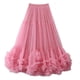 thumbnail image 1 of Falda midi acampanada de cintura alta con capas para mujer - Talla única, 64 cm de cintura, 92 cm de largo, elegante para fiestas, galas y eventos formales, 1 of 6