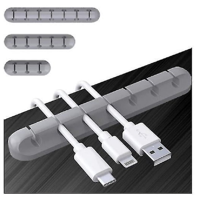Juego de 3 clips para sujetar cables USB, organizador de cables de datos de escritorio, gestión de cables, clips para sujetar cables USB.