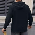 thumbnail image 4 of Mens Hoodies Long Sleeve Textured Hooded Sweatshirt Casual Lightweight Pullover Drawstring Hoodie With Kanga Pocket,Size M-3XL, 4 of 7