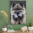 thumbnail image 2 of Keeshond Dog Stretched Canvas Size 8x12 Boxing Canvas – Funny Keeshond Dog Team Player Wall Art, Ideal Gift Boxing , Dog Owner, 2 of 5