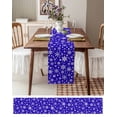 thumbnail image 6 of Table Runners 72 Inches Long Dress Scarves, Christmas Snowflakes Farmhouse Kitchen/Dining Table Runner, Coffee Tablerunners, Xmas Winter Watercolor Blue 13x72 Inch, 6 of 7