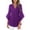 Purple, variant on Women Boho Tops Blouse V Neck 3/4 Sleeve Polka Dot Flowy Ruffle Casual Loose Sparkling Mesh Party Vacation Top, Silver XXL