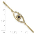 thumbnail image 4 of Primal Gold 14 Karat Yellow Gold A Diamond and Sapphire Evil Eye with 1-inch Extension Bracelet, 4 of 5