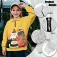 thumbnail image 7 of Xoenoiee Christmas Cat Print Girls Half Zip Sweatshirt Fleece Quarter Zip Pullover Xmas Sweatshirts Stand Collar Fall Clothes for Teen Girl, Size 7-8 Years, 7 of 7