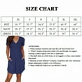 thumbnail image 3 of Liher Women V Neck Mini Dress Leisure Short Sleeve Sun Dress Navy Blue Oversize Maternity Dress with Pocket Clothes Size XXL, 3 of 6