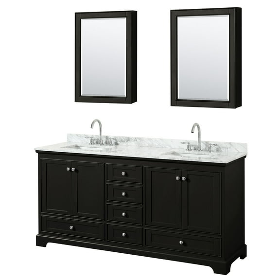 Wyndham Collection Wcs202072dcmunsmed Deborah 72" Free Standing Double Vanity Set - Dark