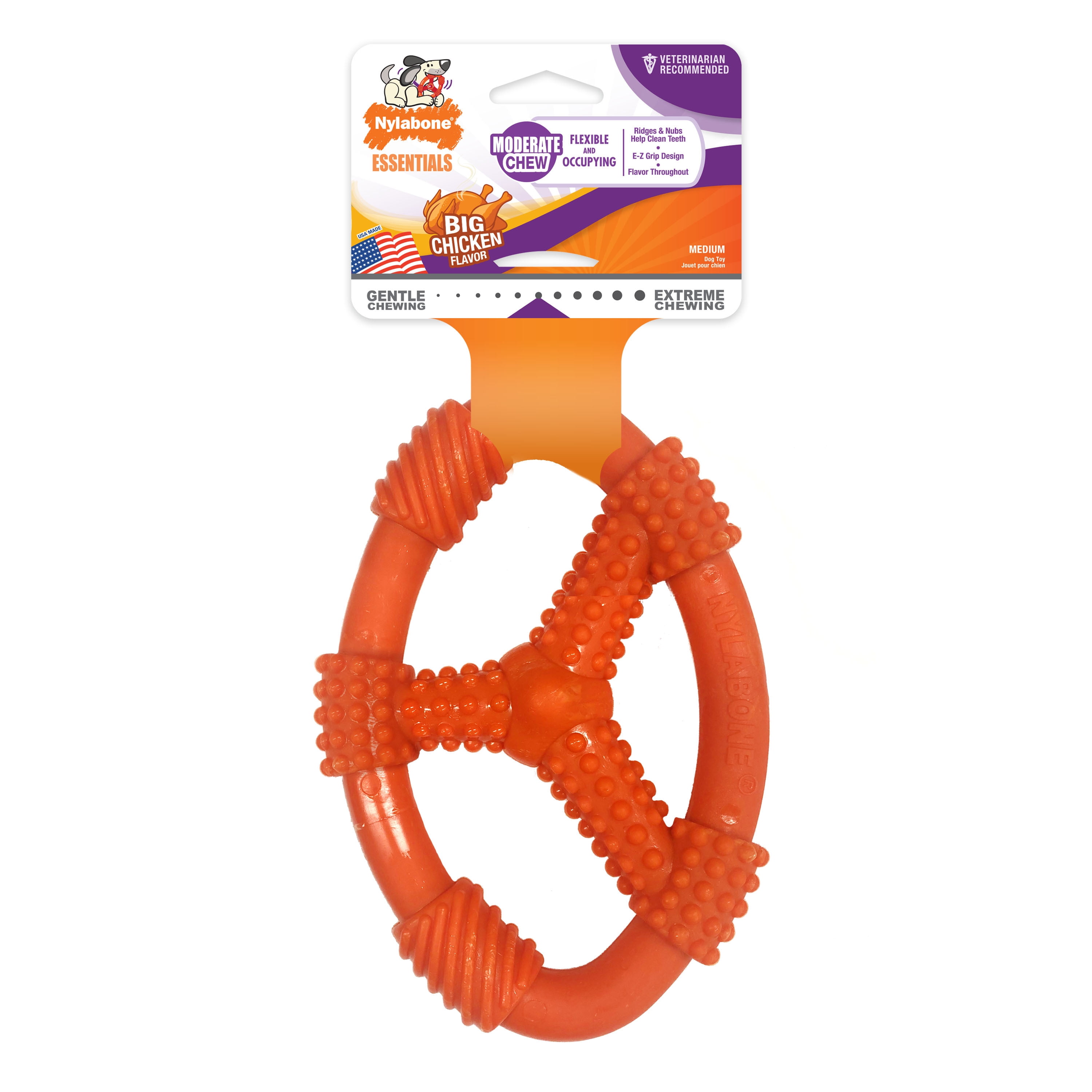 Nylabone Moderate Chew Flexible Oval Ring for Dogs - Up to 35 lbs.