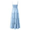 thumbnail image 3 of Vestido largo bohemio con tirantes a rayas para mujer - Vestido largo informal de verano para la playa, 3 of 4