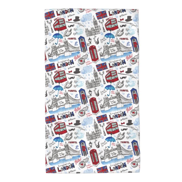 Balery London Landmark2 Toalla de Microfibra Premium con Estampado – 27.5x16 pulgadas, Alta Absorción, Suave y Aterciopelada, Secado Rápido