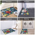 thumbnail image 5 of Gukieu Vehicles Cartoon with Funny Drivers Print Dust-proof Floor Mats, Water-absorbent and Non-slip Flannel Door Mats 16x24in, Home Decoration Suitable for Kitchen, Bathroom, Garage, 5 of 7