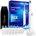 thumbnail image 1 of MySmile Cepillo de Dientes Eléctrico Sónico Recargable para Adultos, Cepillo de Dientes Seguro para el Esmalte, 6 Cabezales Reemplazables, 5 Modos de Limpieza Profunda con Súper Vibración, Blanco, 1 of 7