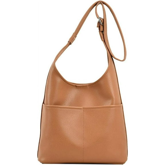 Kukuzhu Shoulder Bag Women Soft Fashion Hobo Bag Casual Leather Large Shopping Traveling Tote Bag Purse