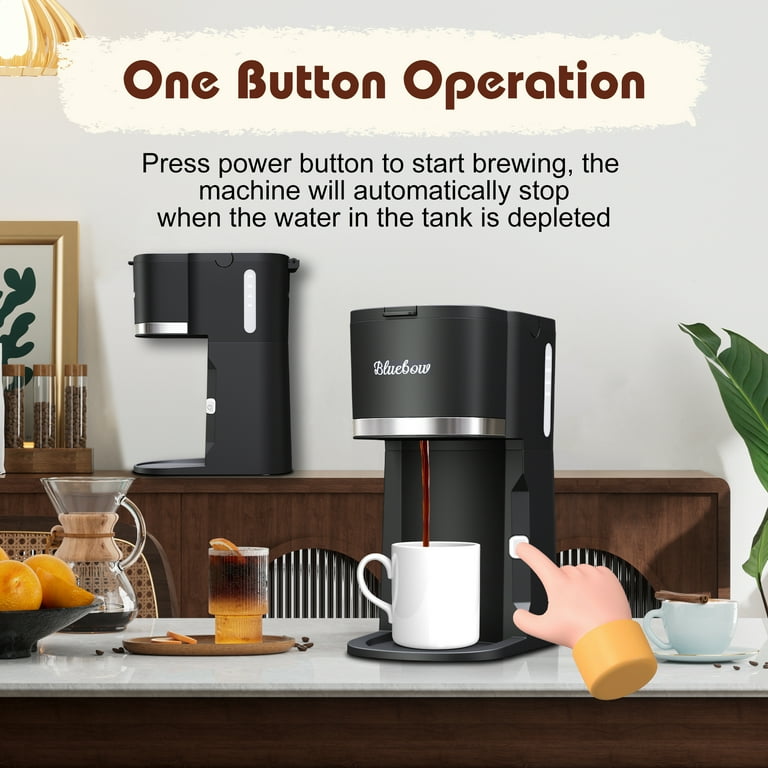 Bluebow Single Serve Coffee Maker for K Cup & Ground Coffee& Bluebow Single Serve Coffee Maker for K Cup & Ground Coffee&