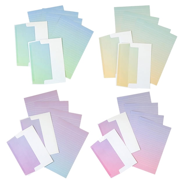 Aurora Hued Stationery Set, 6-Pack With 4 Gradient Double Stationery Papers & 2 Matching Envelopes, Morandi Color Writing Paper For Creative Letters & Holiday Cards