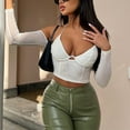 thumbnail image 4 of Top de malla con cuello halter, top de malla con retazos para mujer, top de malla con retazos y hombros descubiertos, rendimiento de primera categoría, 4 of 6