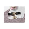 thumbnail image 4 of INSPIRE CHIC Women's Heart-Shaped Stretchy Belts, Interlock Buckle Elastic Waistband for Dresses One Size White, 4 of 6
