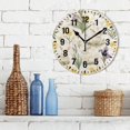 thumbnail image 3 of Yayeee 10" Wall Clock Battery Operated Quartz Round Silent Non-Ticking Home Decor, Floral Rabbit, 3 of 6