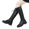 thumbnail image 3 of B91xZ Comfortable Boots for Women Low Heel Round Toe Zipper Knee High Riding Boots,Black 8, 3 of 5